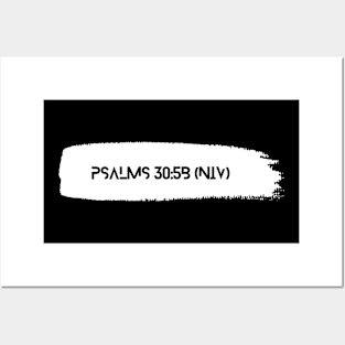 White Redemption Stripe Psalms 30:5b Posters and Art